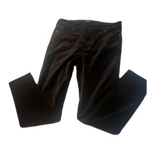 Well Worn Brand Womens Black Luxe Velvet High Rise Tapered Pants Size 6/28 NWT